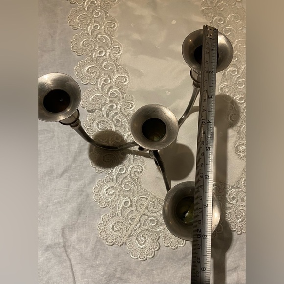 Vintage silver 4 candle holder candelabra holiday decor - Picture 8 of 16